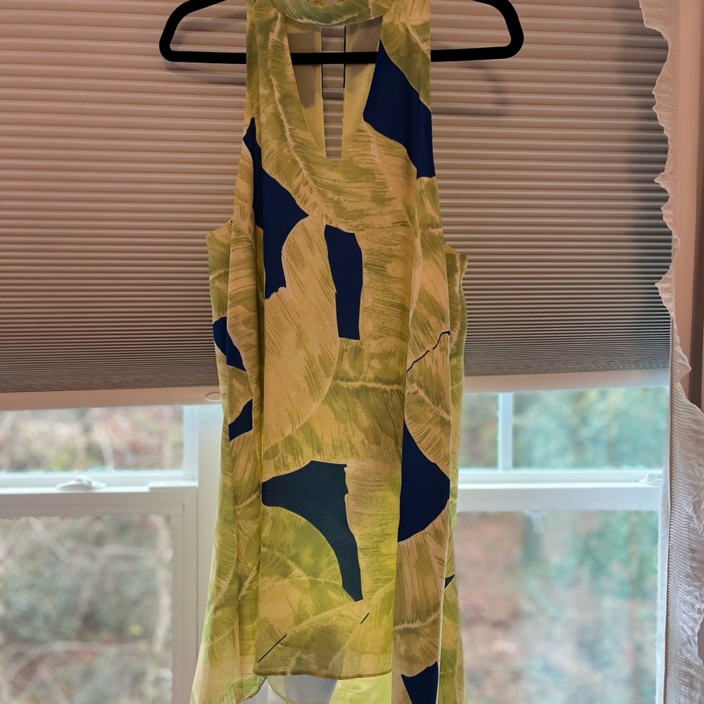 Blue and green palm dress